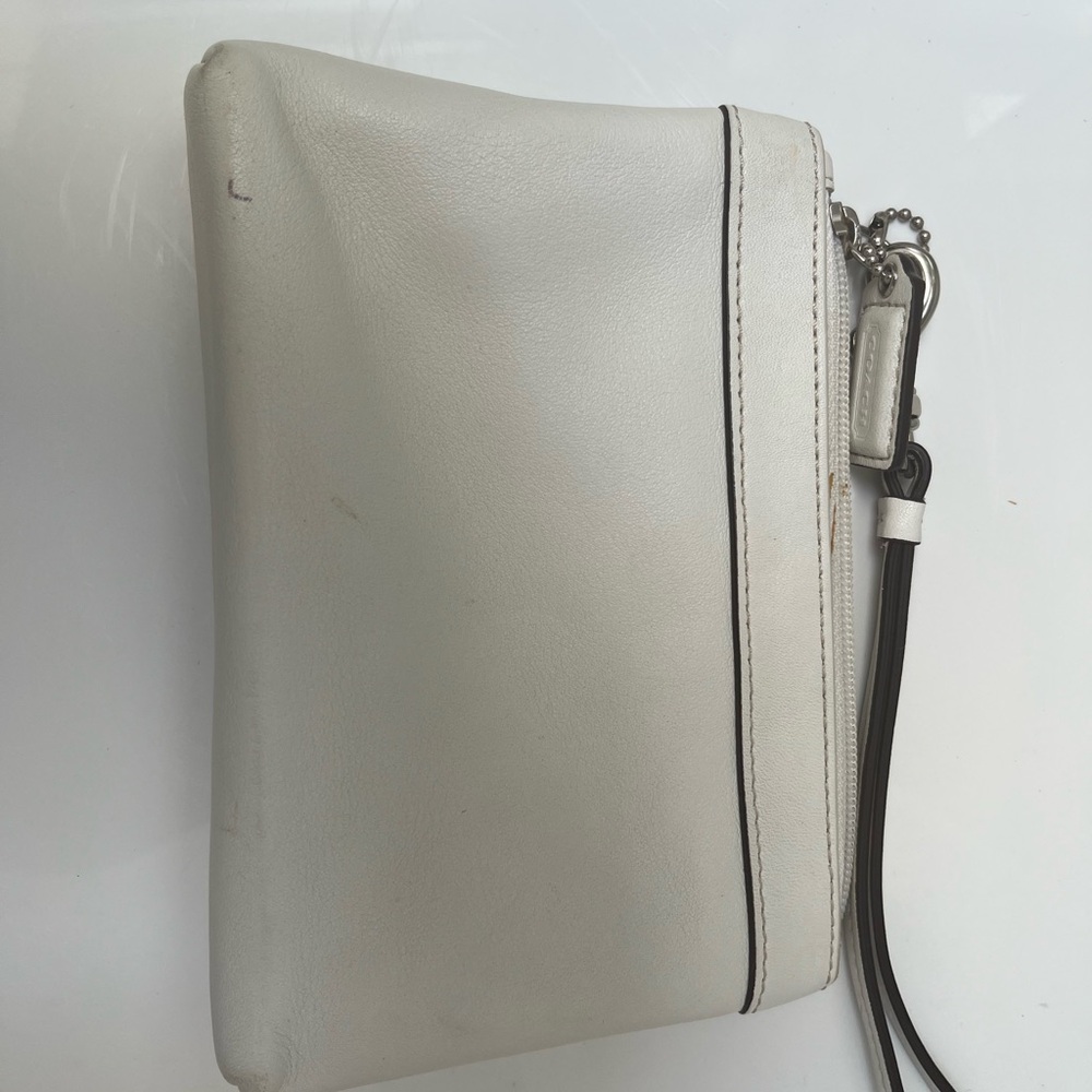 Coach White Wristlet Clutch
